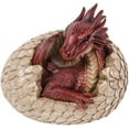thumbnail image 1 of ABZ Brand Legend of Dragon Fantasy Fire Red Dragon in Egg Statue Figurine, 1 of 4