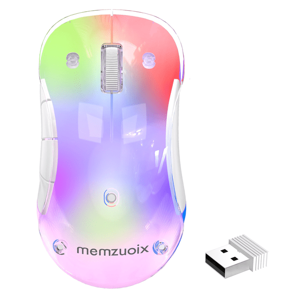 Wireless Mouse, Customizable Mouse Shell, Rechargeable with 9-Color Backlight, 1400 DPI, 2.4G USB, 5 Buttons, Long Battery Life, Wide Compatibility for PC, Laptop, Mac, PS5, and Tablet(Pink)