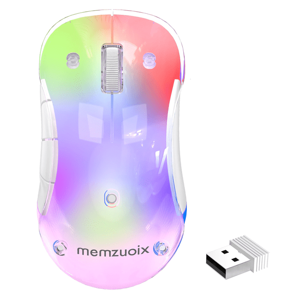 Wireless Mouse, Customizable Mouse Shell, Rechargeable with 9-Color Backlight, 1400 DPI, 2.4G USB, 5 Buttons, Long Battery Life, Wide Compatibility for PC, Laptop, Mac, PS5, and Tablet(Pink)