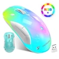 thumbnail image 1 of LED Wireless Mouse Rechargeable Gaming Mouse with 9 Color LED Lights,Computer Mice Customizable Mouse Shell,2.4G USB Receiver,Long Battery Life, Ergonomic Mouse Wireless for Laptop,PC,Mac(Blue), 1 of 9