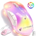 thumbnail image 1 of Wireless Mouse, Customizable Mouse Shell, Rechargeable with 9-Color Backlight, 1400 DPI, 2.4G USB, 5 Buttons, Long Battery Life, Wide Compatibility for PC, Laptop, Mac, PS5, and Tablet(Pink), 1 of 10