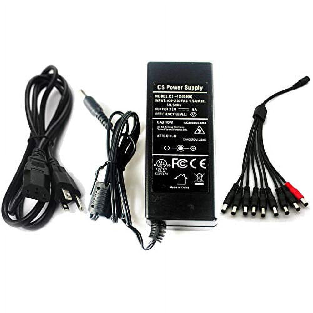R-Tech12V 1A Power Supply, Power Adapters, Lighting Low Voltage  Transformers 5 Pack, UL-Listed, Power Cord with 5.5x2.1mm Tips, AC 100-240V  to DC 12V