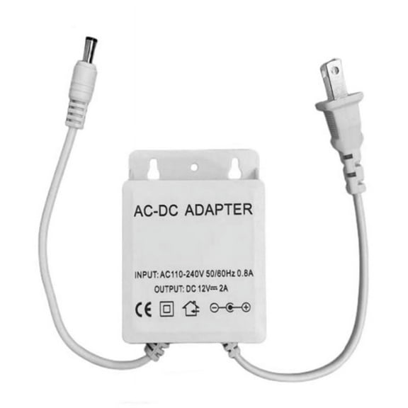 AC 110-240V Input DC 12V Output Supply US Plug Waterproof Charger for CCTV Security AHD Analog Ip Camera US Plug,1 * DC12V 2A Plug Adapter,White