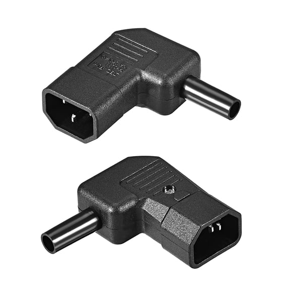 AC 110-250V 10A Male IEC320 C14 Power Socket Adapter Receptacle Connector Right Angle 2 Pcs