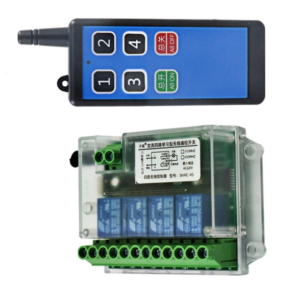 AC 110-275V 4-Way Relay Controller with Learning Code 433MHz, Simplifies Setup for Various Industrial Control Needs