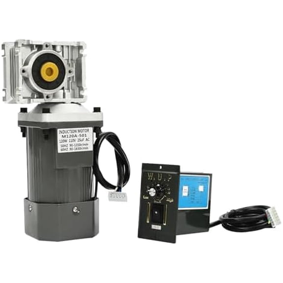 AC 110V 120W Worm Gear Reducer Motor with Speed Controller 1:80 Reduction Ratio Gearmotor Adjustable Variable Speed High Torque Reducer Gearbox Gear Motor 1650 RPM$$Tools & Hardware Other