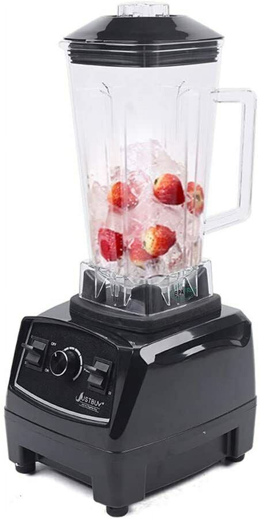 AC 110V, 60HZ Black Countertop Smoothie Blender Six 402 Stainless Steel Blades with Sharp Teeth 2200W