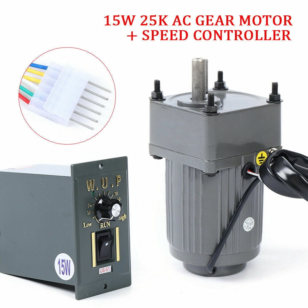 AC 110V Gear Reducer Motor Speed Controller Variable 54 RPM/min 1:25 ...