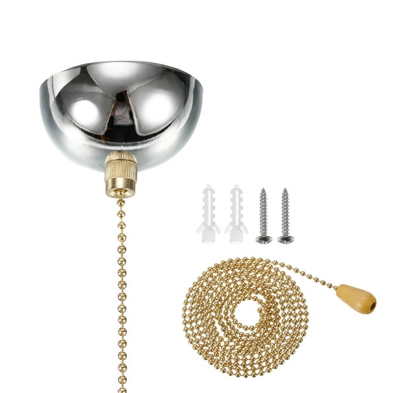 AC 125/250V Pull Chain Switch Chrome On/Off Hemisphere Cover