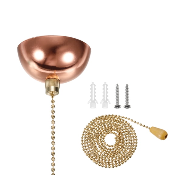 AC 125/250V Pull Chain Switch Rose Gold On/Off Hemisphere Cover