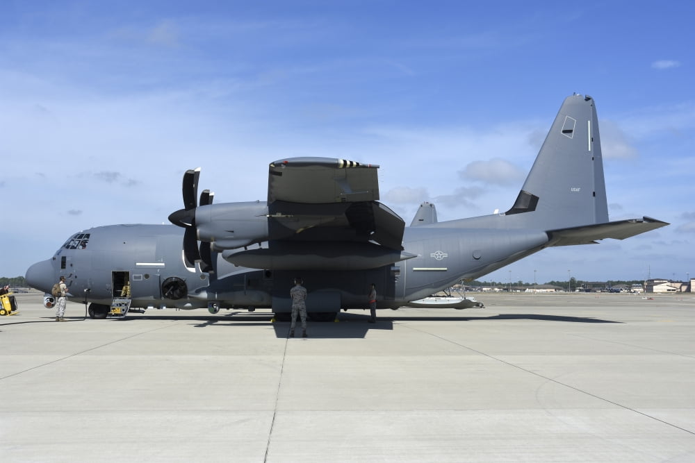 AC-130J Ghostrider at Hurlburt Field Air Force Base Florida Canvas Art - Riccardo NiccoliStocktrek Images (17 x 12)