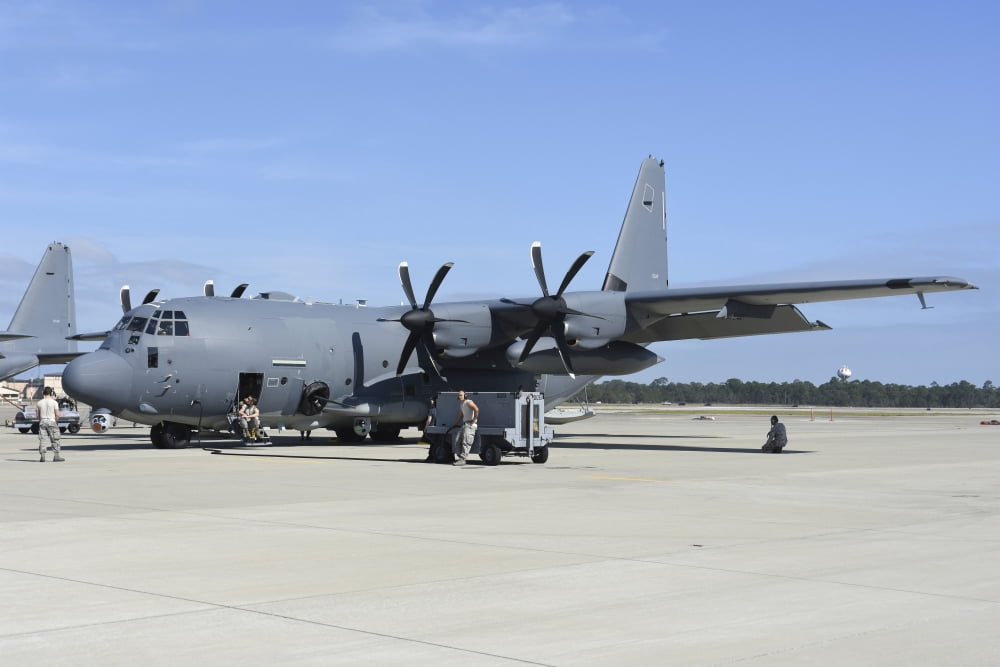 AC-130J Ghostrider at Hurlburt Field Air Force Base Florida Canvas Art - Riccardo NiccoliStocktrek Images (34 x 23)