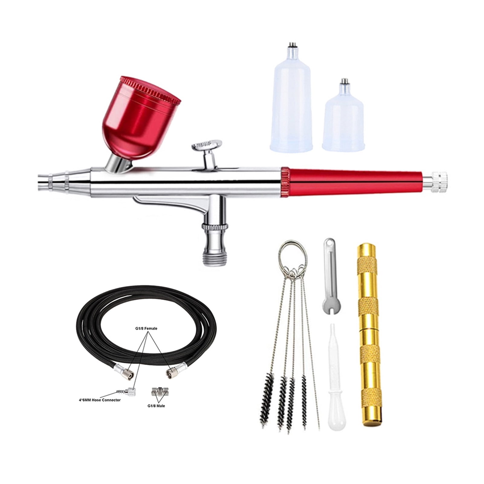AC 131 Dual Action Red Airbrush Pen Spray Art Painting Tattoo Cake Makeup Beautifu Model Air Brush Gun ,Versatile applications