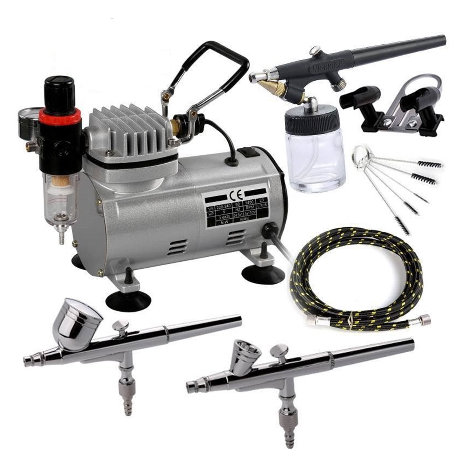AC-18 Professional Air Compressor Set Electric Spray Gun Hobby Paint Spray Set Nail Art Sprayer with Braided Air Hose