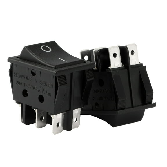 AC 20A/125V 22A/250V DPDT 6 Terminal 2 Position Boat Rocker Switch UL Listed