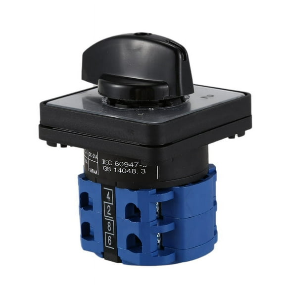 AC 440V 240V ON/OFF/ON Universal Change Over Rotary Cam Switch,1 x Switch 4 x Screws,Black & blue & Silver