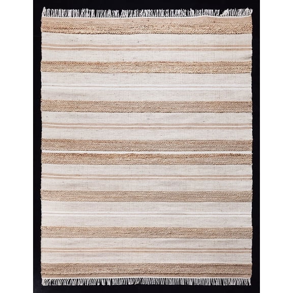 AC-49 PRAIRIE PLAINS 5.2 x 7.5 ft Handmade Handloom Carpet, Rug, Unique One of a Kind, Jute