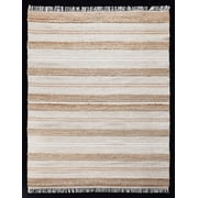 AC-49 PRAIRIE PLAINS 5.2 x 7.5 ft Handmade Handloom Carpet, Rug, Unique One of a Kind, Jute
