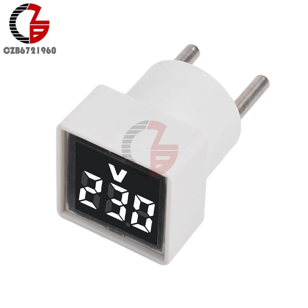 AC 50V500V Square Voltmeter Digital Voltage Tester Monitor EU Plug LED