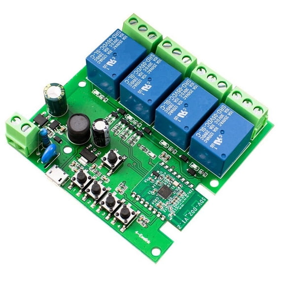 AC 85-250V USB 5V Wifi Relay Switch 4 Channel Wireless Smart Module Work with App Control,1 x 4CH Smart Switch Module,Green
