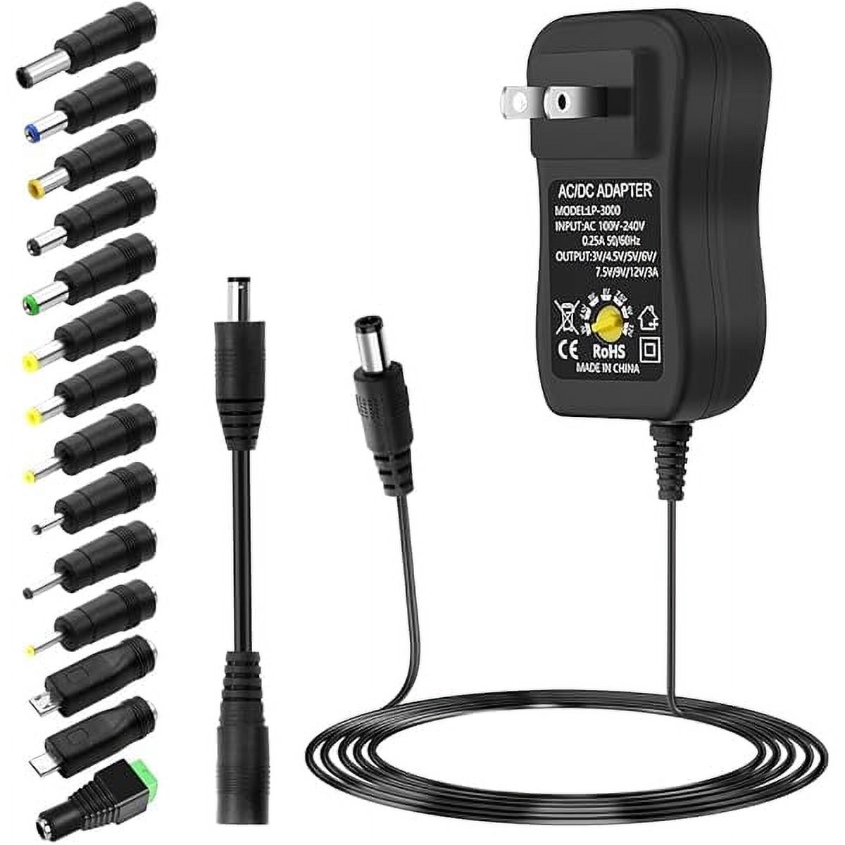 Alimentatore Universale AC/DC | 5V-15V 3A | Con Spine Multiple | Per Telecamere, LED, Router
