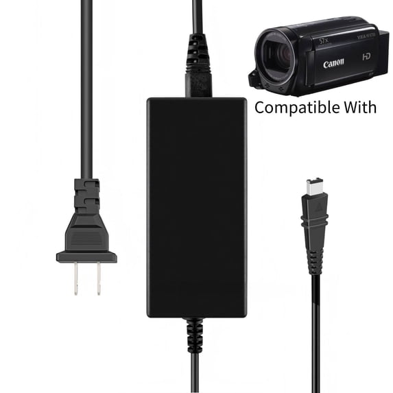 Kybate AC Adapter Charger Compatible With VIXIA HF R700 R706 R800 Camcorder