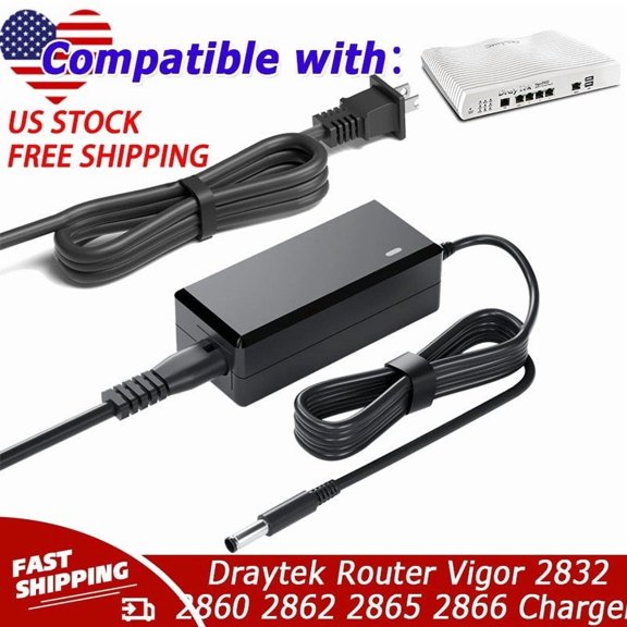 AC Adapter Charger Compatible with Draytek Router Vigor 2832 2860 2862 2865 2866 Power Cord