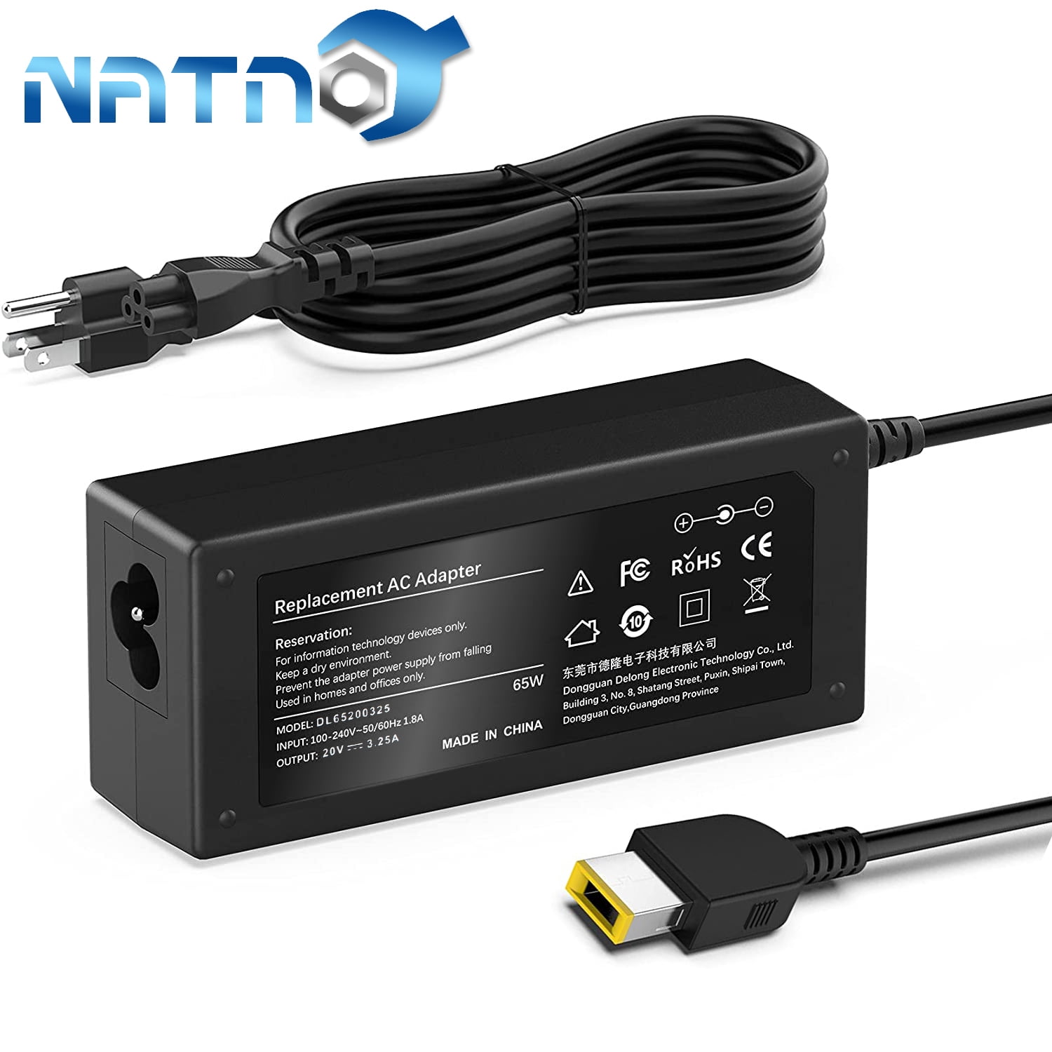 65W/45W Slim Tip Laptop Charger For Lenovo ThinkPad, IdeaPad, Yoga & More