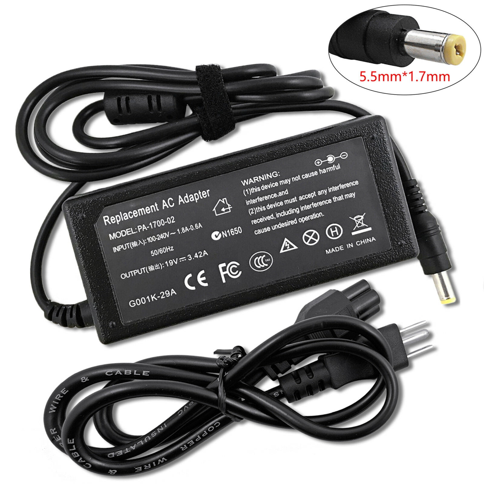 Nv55s AC Adapter Charger Power For Gateway NV55S NV55S07u NV55S09u NV55S14u ...
