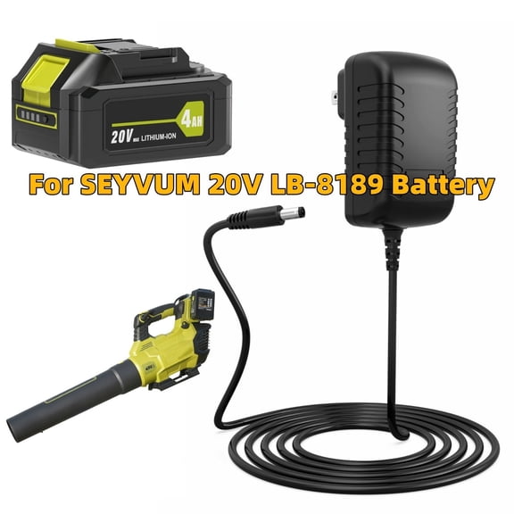 AC Adapter Compatible with SEYVUM 1.0A 20V LB-8189 Leaf Blower 20v Battery Charger