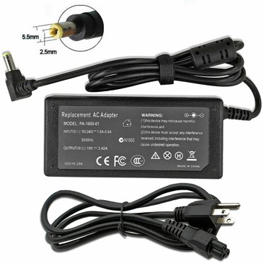 AC Adapter Charger For Toshiba C655-S5512, C655-S5514, C655-S50561 Laptops – Power Cord Included