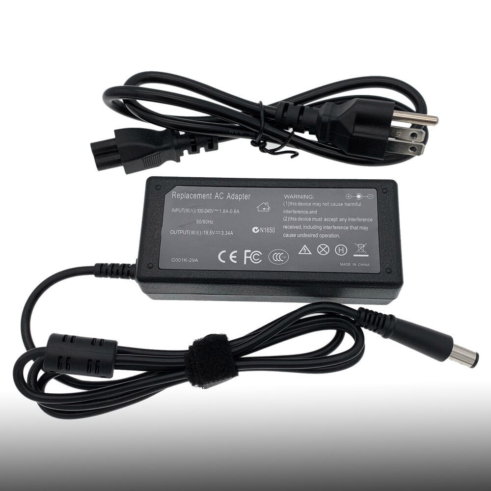 65W Power Adapter For Dell S2719DM & S2419HM Monitors - 19.5V, With AC Cord
