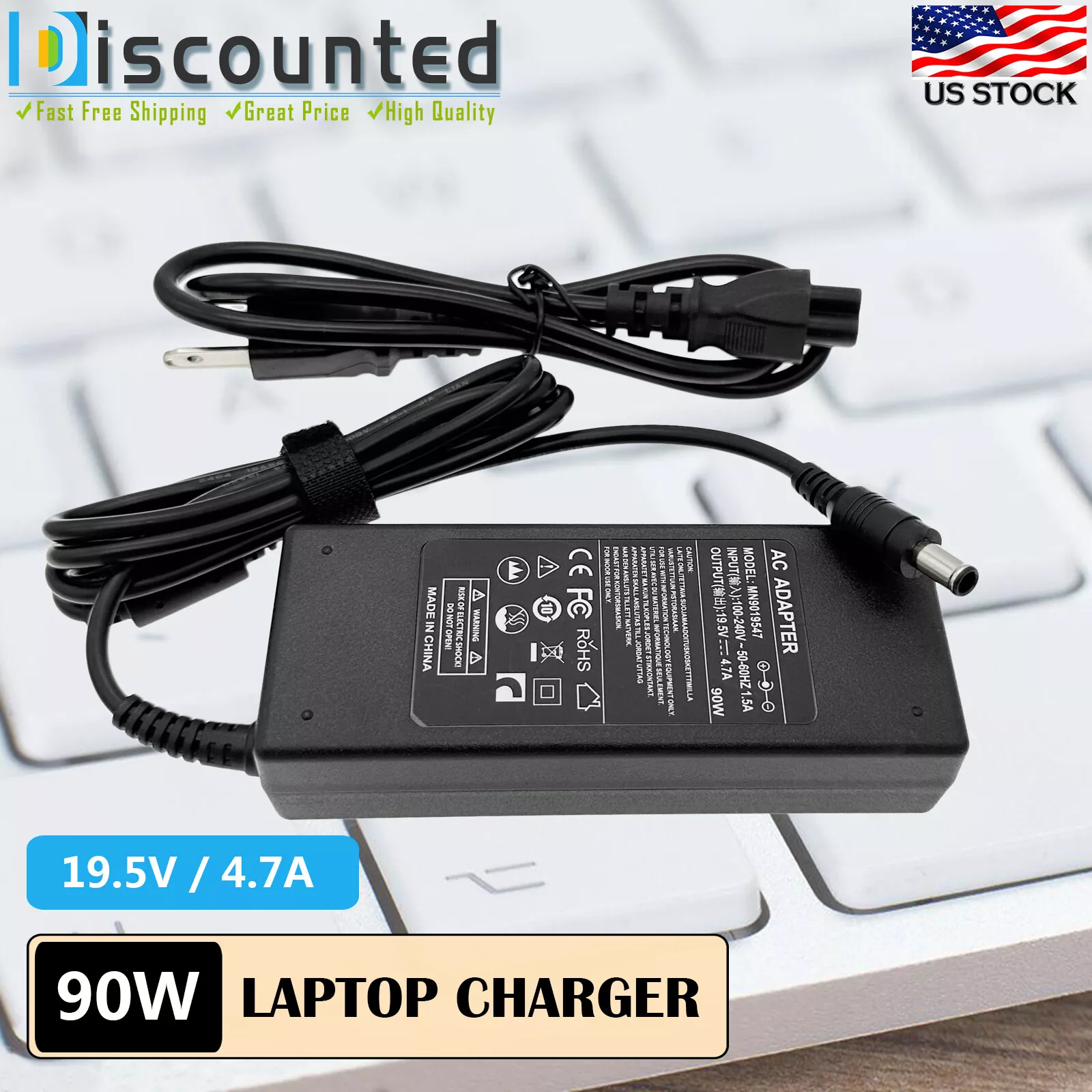 AC Power Adapter Charger For LG 32BN50U-B 32UN550-W 32UP50S-B