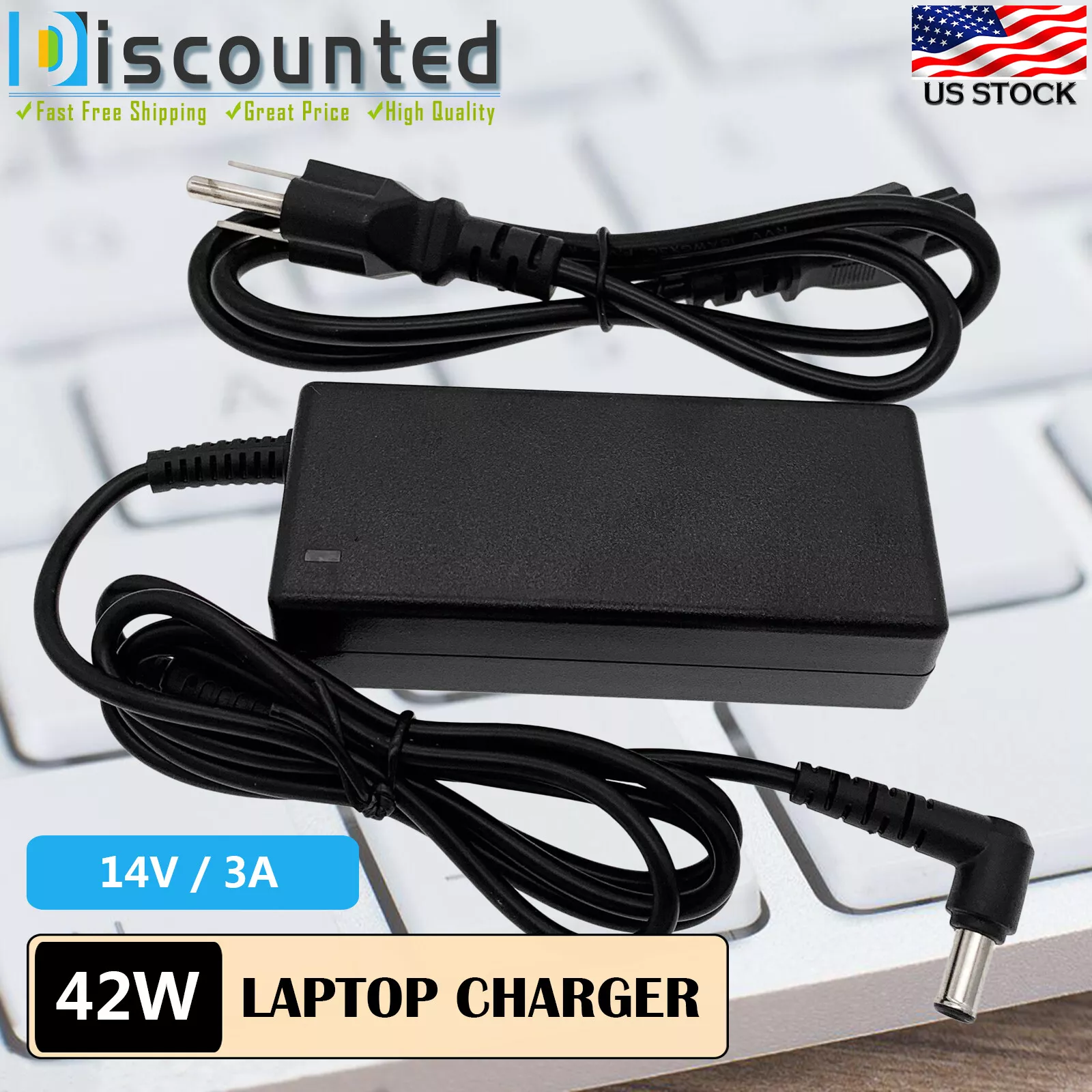 Replacement AC Power Adapter For LG 27GN650-B / 32GN650-B Gaming Monitor - Safe US Plug - View #6