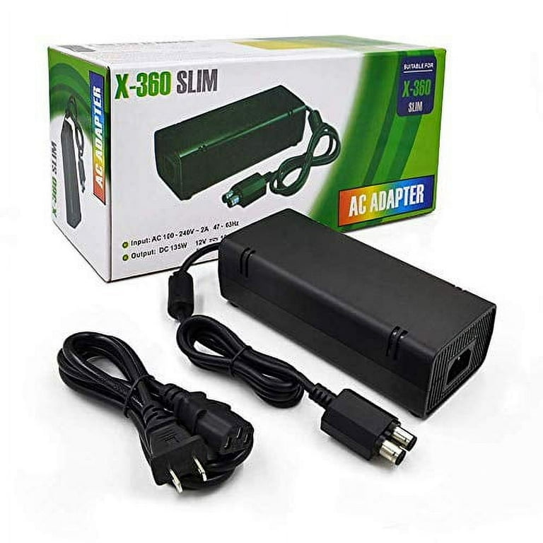 AC Adapter for Xbox 360 Slim,Yudeg Power Supply with Cord Replacement  Charger Power Brick for Xbox 360 Slim Console