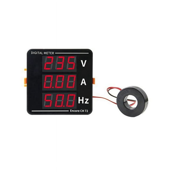 AC Ammeter Voltmeter Three Display Current Voltage Frequency Meter AC50-500V AC0-120A 10-99.9Hz,1 x measuring instrument,Black