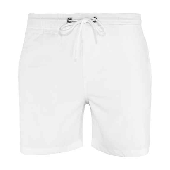 AC Basics Men's Swim Trunks Swim Shorts Quick Dry 5 inch Inseam Beach Shorts with Compression Liner and Zipper Pocket (White, Small)