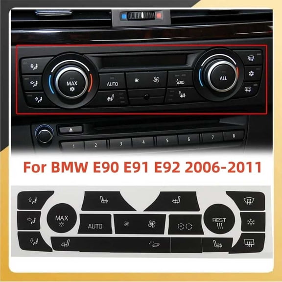 AC Button Stickers Dash Panel Control Repair Decals Compatible with For BMW 3, 5, 7 Series (3 Series 2006-2011) Automotive interior decoration accessories