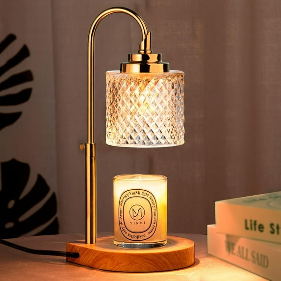 AC Candle Warmer Lamp, Latest Upgraded Candle Lamp Warmer with 2-4-8H Timing, 4-Level Dimming, Height Adjustable, 2 Bulbs for Home Decor Christmas Birthday Gifts for Women Mom Mother's Day Gifts