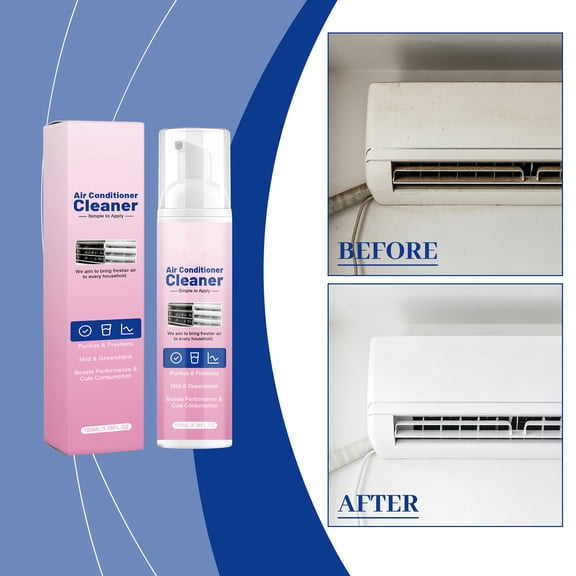 AC Coil Cleaner Spray, Foaming Air Conditioner Fin Cleaner Deodorizer, Improves Efficiency Odor Removal for Home HVAC Window Mini Split Unit, 3.38 fl oz
