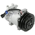 thumbnail image 1 of AC Compressor & 132mm Double V-Belt A/C Clutch Replaces Sanden SD7H15 4752 w/ 12v Coil & 2-Wire Clutch Switch - BuyAutoParts, 1 of 7