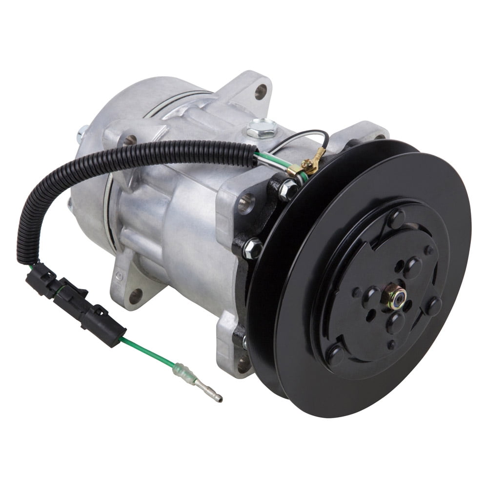 AC Compressor & 158mm Single Groove V-Belt A/C Clutch Replaces Sanden ...