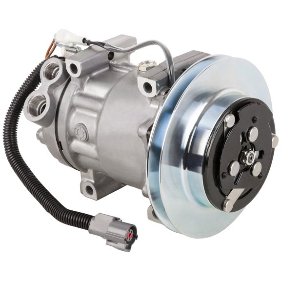 AC Compressor & 169mm V-Belt A/C Clutch Replaces Sanden SD7H15 4602 12v - BuyAutoParts