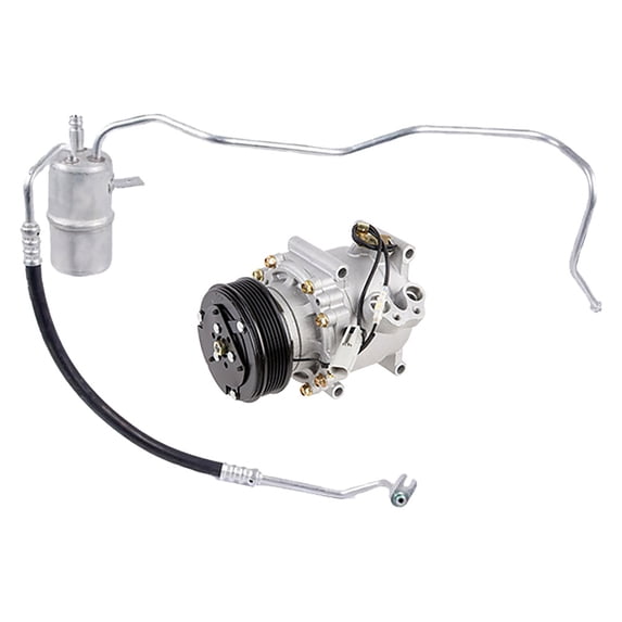AC Compressor & A/C Drier For Dodge Stratus Chrysler Sebring Convertible Sedan w/ Prod Date 1/10/2002 - 7/21/2003 - BuyAutoParts