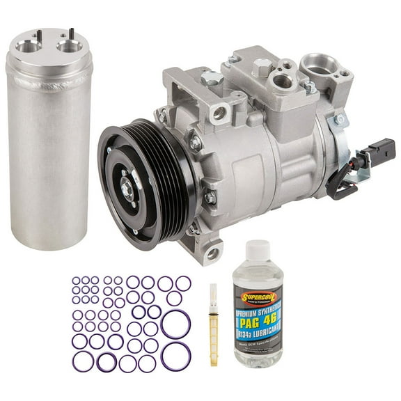 AC Compressor & A/C Kit For Audi A4 2.0T 2007 2008 B7 - Includes Drier, Expansion Valve, PAG Oil & O-Ring Seals! - BuyAutoParts