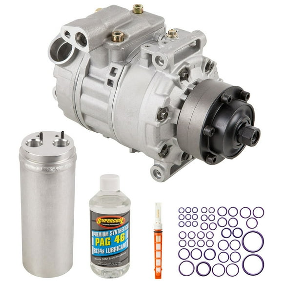 AC Compressor & A/C Kit For Audi S4 & A6 4.2L V8 - Replaces OEM 4F0260805AH - Includes Drier, Expansion, Oil & O-Rings - BuyAutoParts