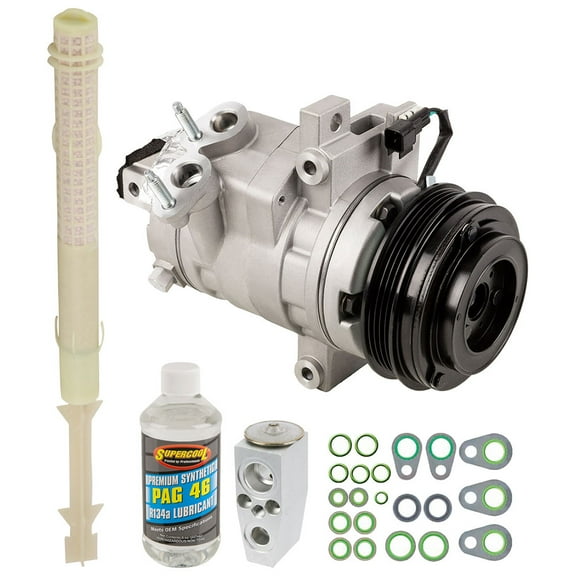 AC Compressor & A/C Kit For Ford F150 F-150 V6 2011-2014 - Includes Drier Filter, Expansion Valve, PAG Oil & O-Rings - BuyAutoParts