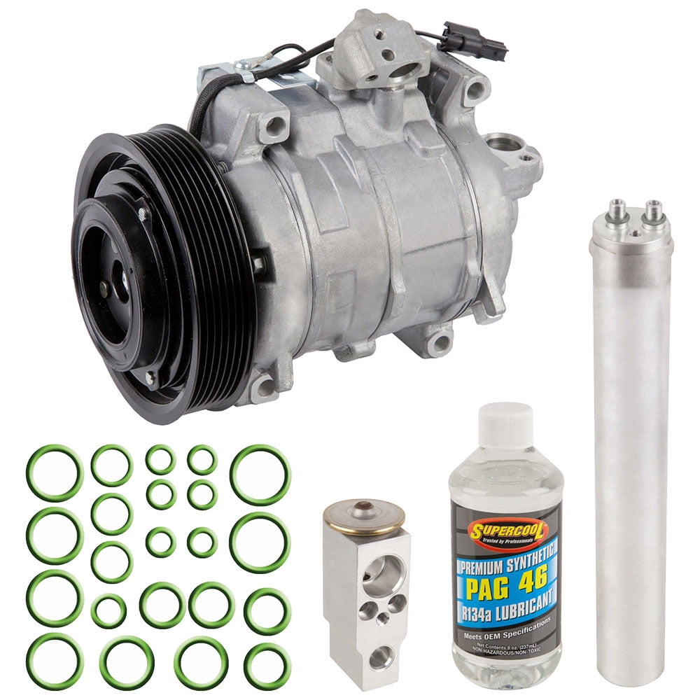AC Compressor ＆ A/C Kit For Chrysler PT Cruiser Turbo 2004 2005 2006 2007 2008 w/Manual Transmission - BuyAutoParts 60-81395RK NEW UNIVERSAL A⁄C KIT UNDER DASH EVAPORATOR 450-100B SERPENTINE PULLEY  COMPRESSOR