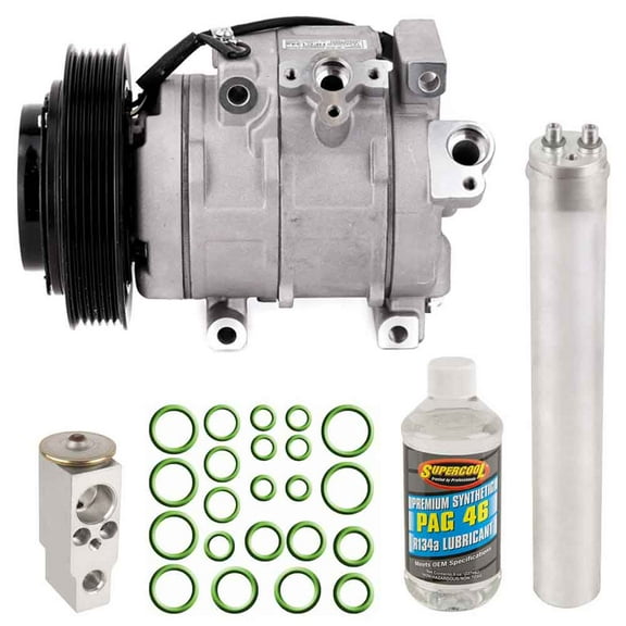AC Compressor & A/C Kit For Honda Accord & Crosstour V6 - Includes Drier Filter, Expansion Valve, Oil & O-Rings - BuyAutoParts