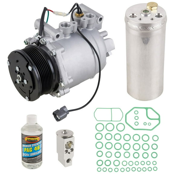AC Compressor & A/C Kit For Honda Civic Si EP3 & Acura RSX - Includes Drier Filter, Expansion Valve, PAG Oil & O-Rings - BuyAutoParts
